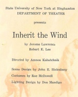 Inherit the Wind by Jerome Lawrence and Robert E. Lee